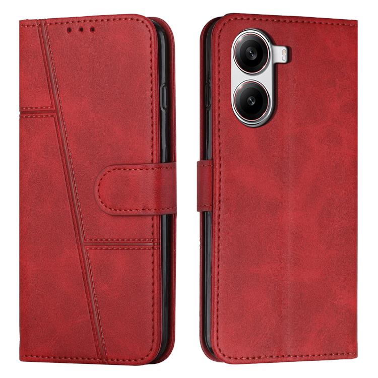 Levně STITCHED Peněženkový kryt pro Xiaomi Poco X7 Pro červený