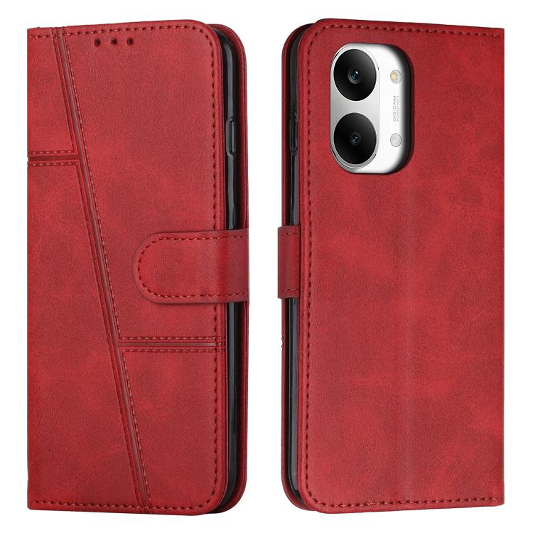Levně STITCHED Peněženkový kryt pro POCO X8 Pro Max červený