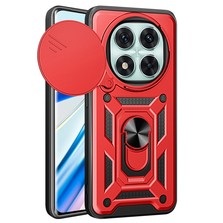 Levně RING CAMERA Kryt s držákem pro Xiaomi Redmi Note 14 Pro 5G / Poco X7 červený