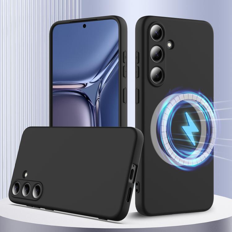Levně RUBBER MAGSAFE Silikonový kryt pro Samsung Galaxy S25 FE BLACK