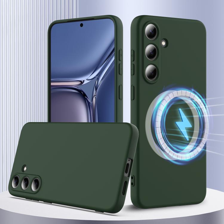 RUBBER MAGSAFE Silikonový kryt pro Samsung Galaxy S25 FE DARK GREEN