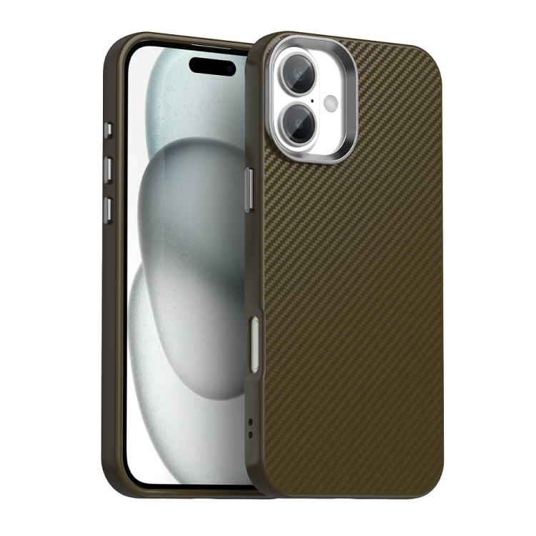 Levně IMD CARBON Ochranný kryt pro Apple iPhone 16 hnědý