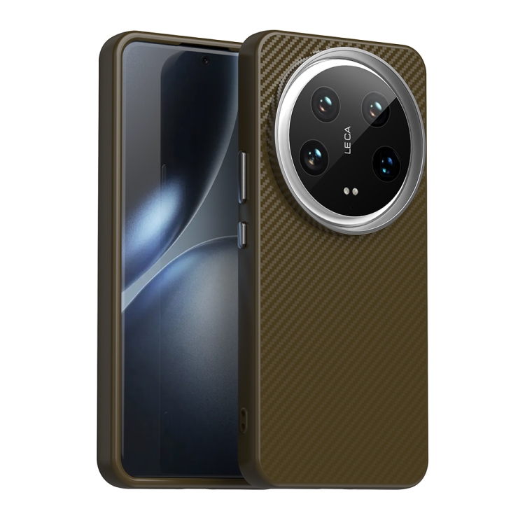IMD CARBON Ochranný kryt pro Xiaomi 14 Ultra hnědý
