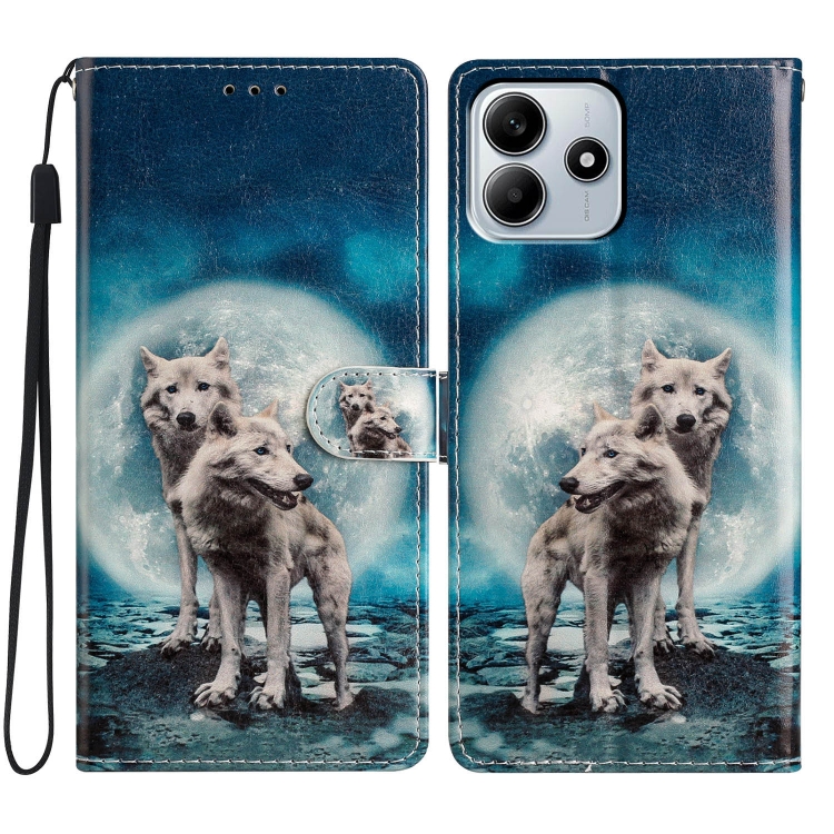 Levně ART Peněženkový kryt pro Xiaomi Redmi Note 14 5G WOLVES