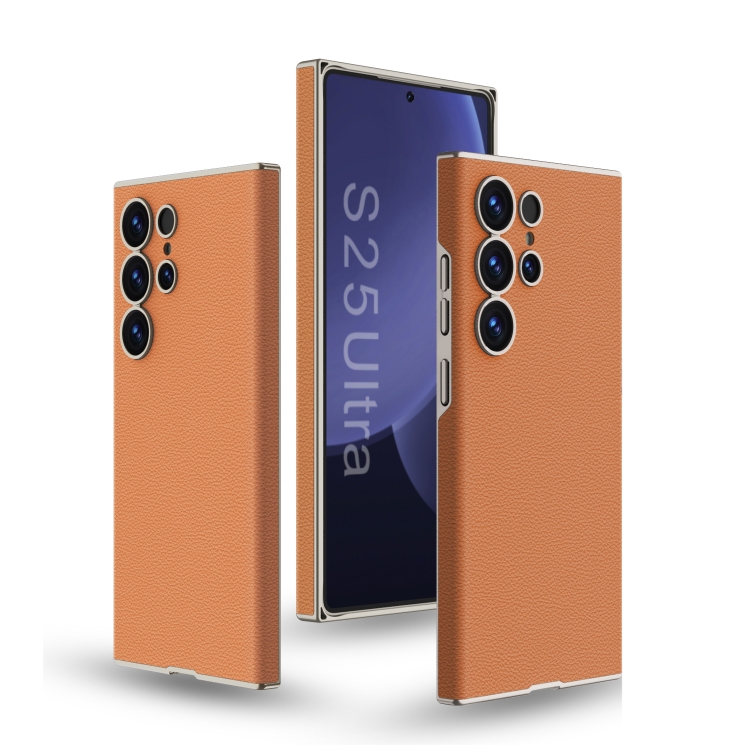 Levně GKK LEATHER CASE Ochranný kryt pro Samsung Galaxy S25 Ultra 5G ORANGE