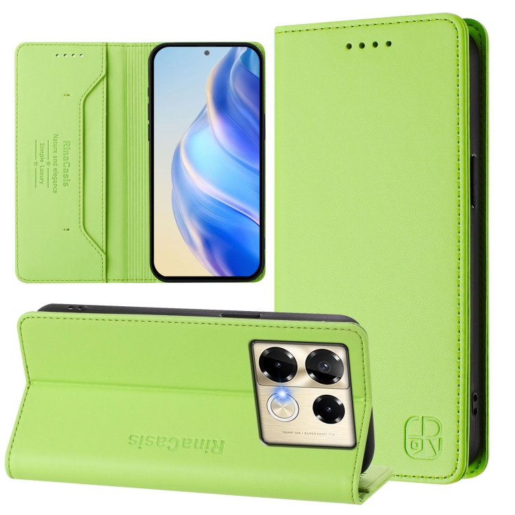 Levně RINA Zaklápěcí pouzdro pro Infinix Note 40 Pro / 40 Pro+ 5G světle zelené