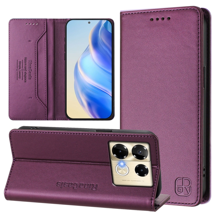 Levně RINA Zaklápěcí pouzdro pro Infinix Note 40 Pro / 40 Pro+ 5G tmavě fialové