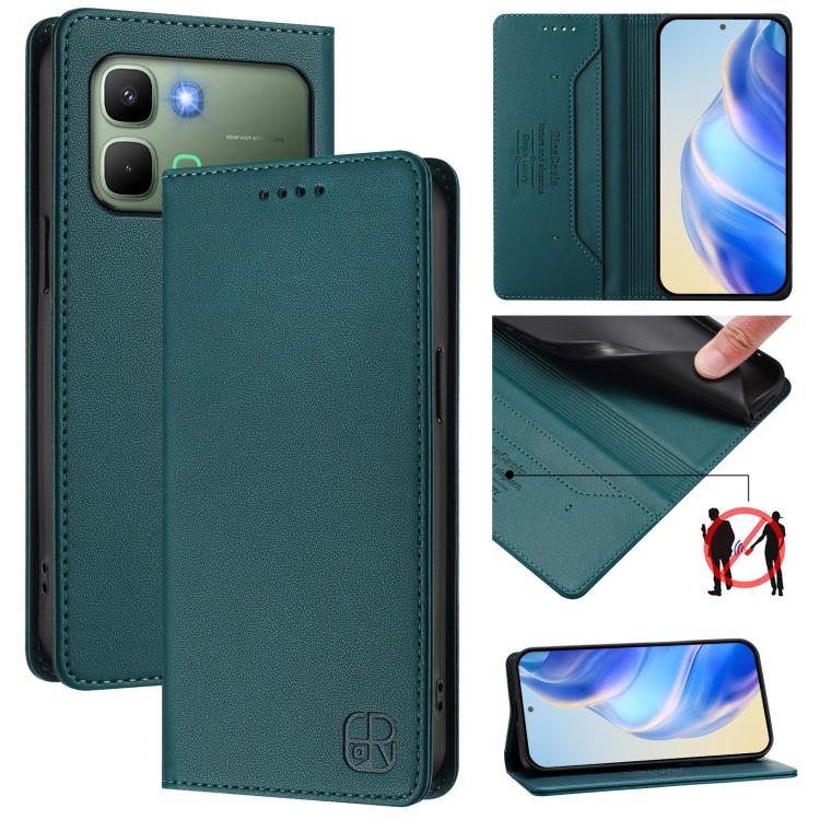 Levně RINA Zaklápěcí pouzdro pro Infinix Note Edge tmavě zelené