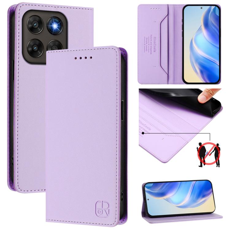 RINA Zavírací pouzdro pro Motorola Moto G67 / Moto G77 světlefialové