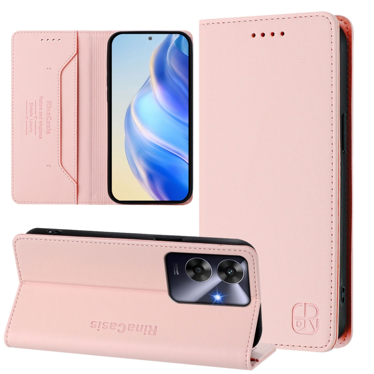 Levně RINA Zaklápěcí pouzdro pro Realme Note 60 růžové