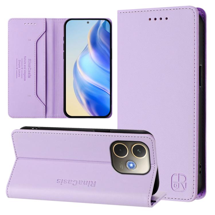 Levně RINA Flipové pouzdro pro Oppo A5 Pro 5G světle fialové