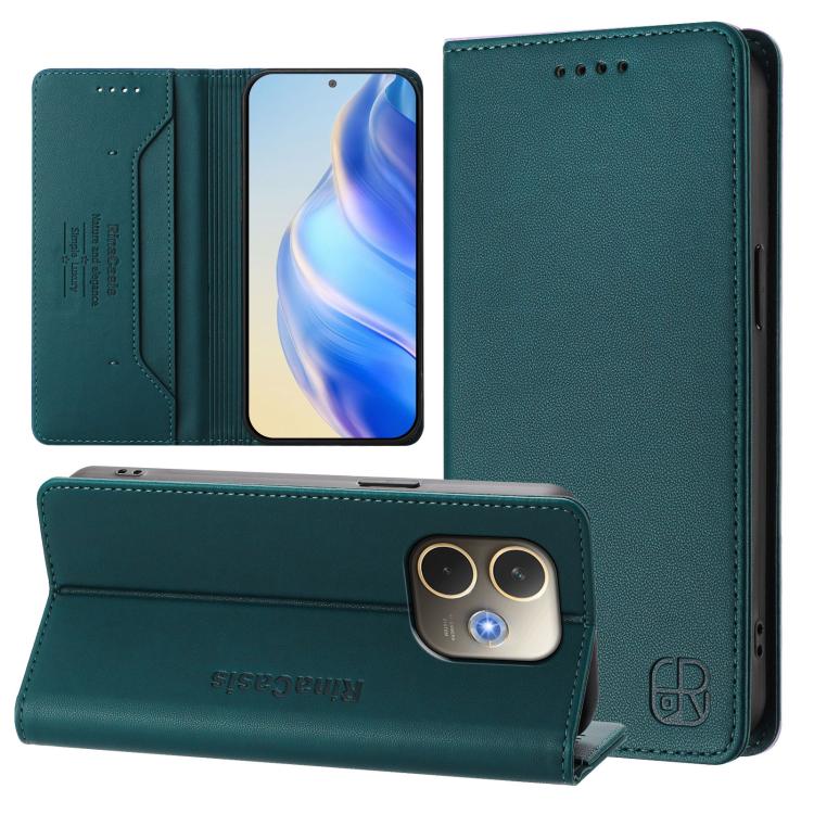 Levně RINA Sklápěcí pouzdro pro Oppo A5 Pro 5G tmavě zelené