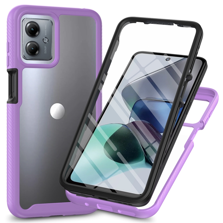 DUAL Oboustranný kryt s fólií Motorola Moto G54 5G / G54 5G Power Edition fialový