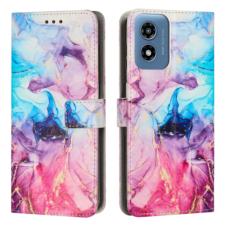 Levně ART MARBLE Peněženkový kryt pro Motorola Moto G04 / G24 / G24 Power BLUE-PURPLE