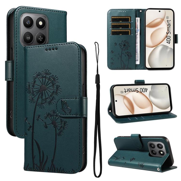 Levně ART DANDELION Peněženkové pouzdro pro Honor 400 Smart 5G / Honor X7d tmavě zelené