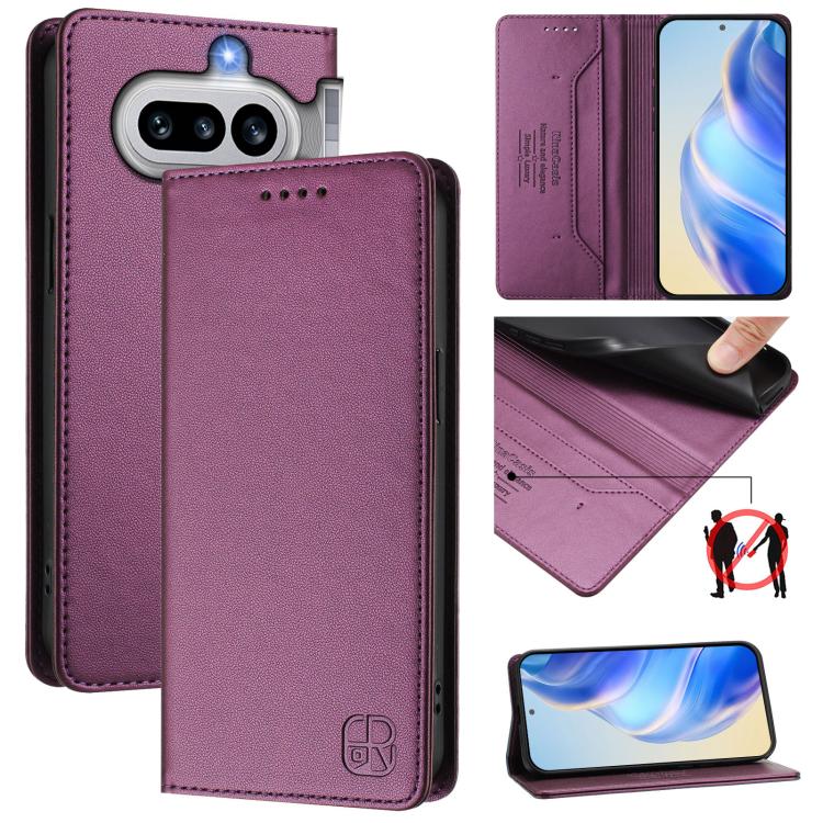 Levně RINA Zaklápěcí pouzdro pro Nothing Phone (4a) tmavofialové