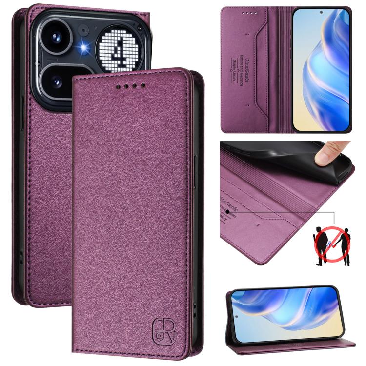Levně RINA Zaklápěcí pouzdro pro Nothing Phone (4a) Pro tmavofialové
