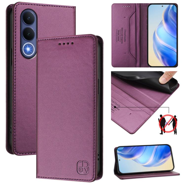 Levně RINA Zaklápěcí pouzdro pro Vivo V70 FE tmavě fialové