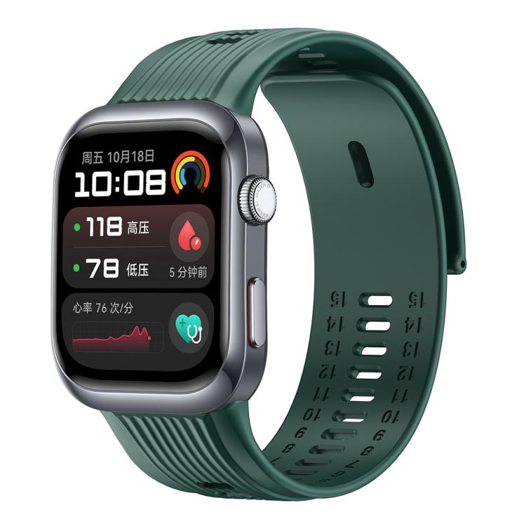 Levně SILICONE 3PCS Vyměnitelný řemínek pro Huawei Watch D2 tmavě zelený