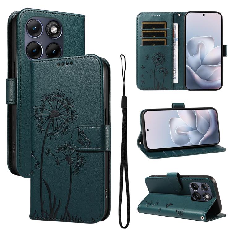 Levně ART DANDELION Peněženkové pouzdro pro Motorola Edge 70 Fusion tmavě zelené
