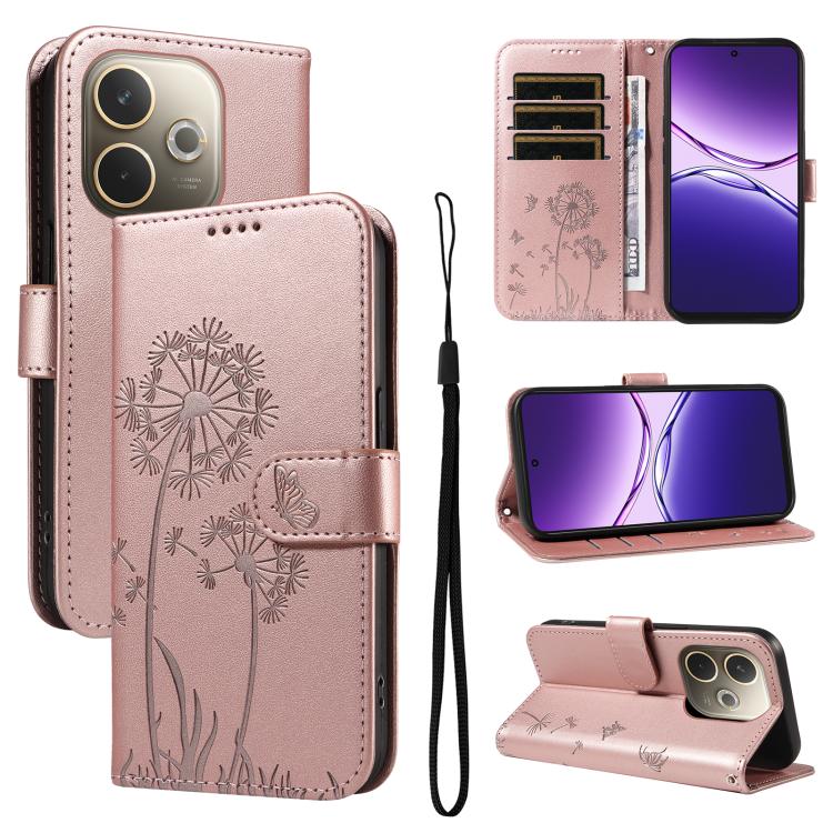 Levně ART DANDELION Peněženkové pouzdro pro Oppo A5 Pro 5G růžové