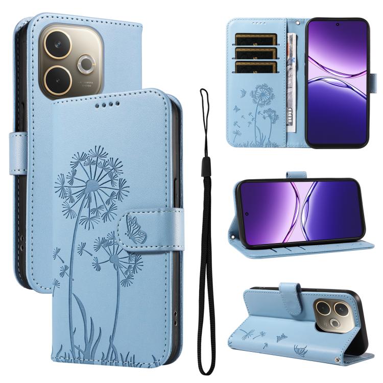 Levně ART DANDELION Peněženkové pouzdro pro Oppo A5 Pro 5G světle modré