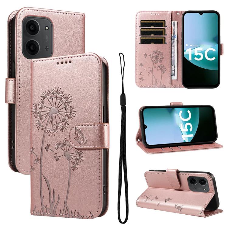 Levně ART DANDELION Peněženkové pouzdro pro Xiaomi Redmi 15C / Redmi 15C 5G růžové