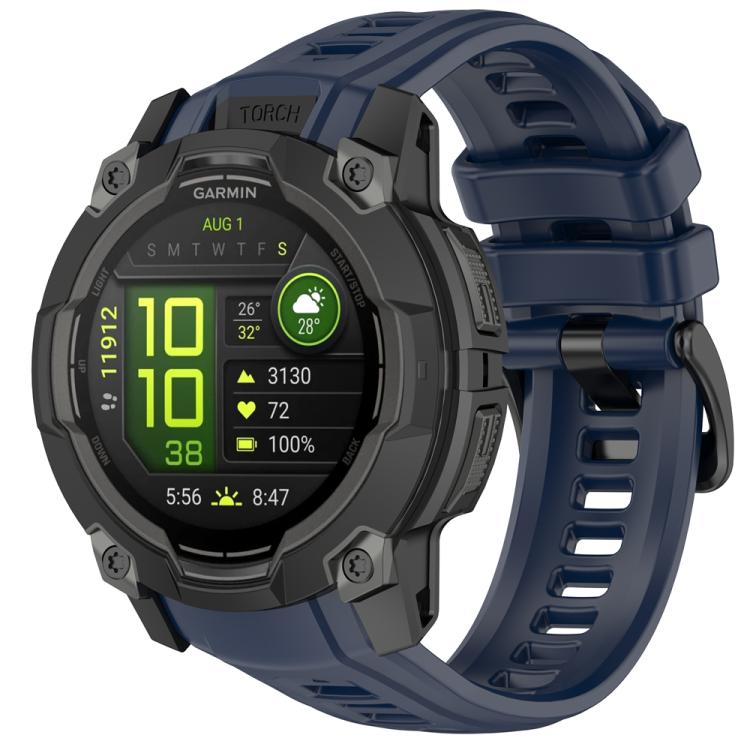 Levně SILICONE Vyměnitelný řemínek pro Garmin Instinct 3 50mm tmavomodrý
