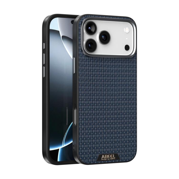 Levně ABEEL RUYI Kožený kryt s MagSafe pro Apple iPhone 17 Pro modrý