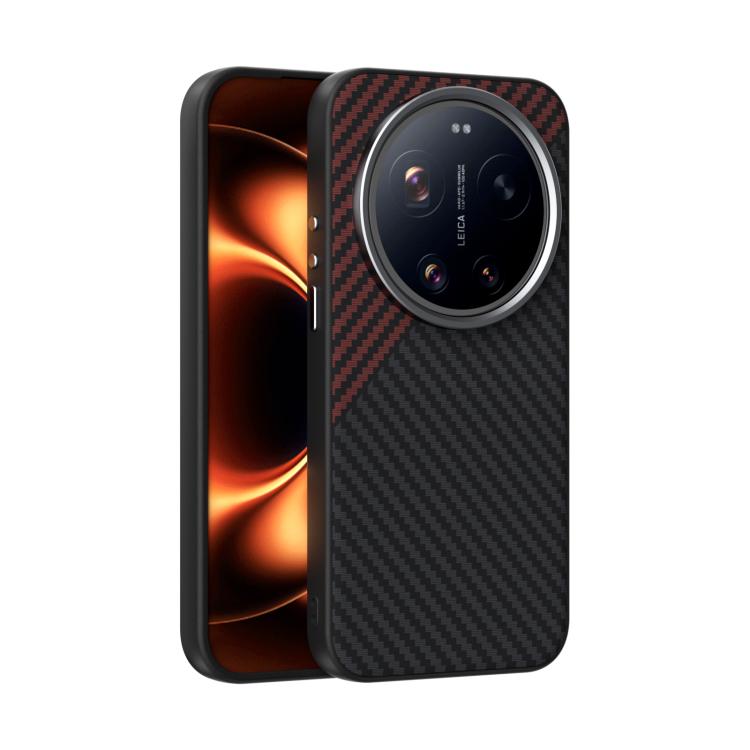 Levně ABEEL C CARBON Ochranný kryt pro Xiaomi 17 Ultra BLACK-RED