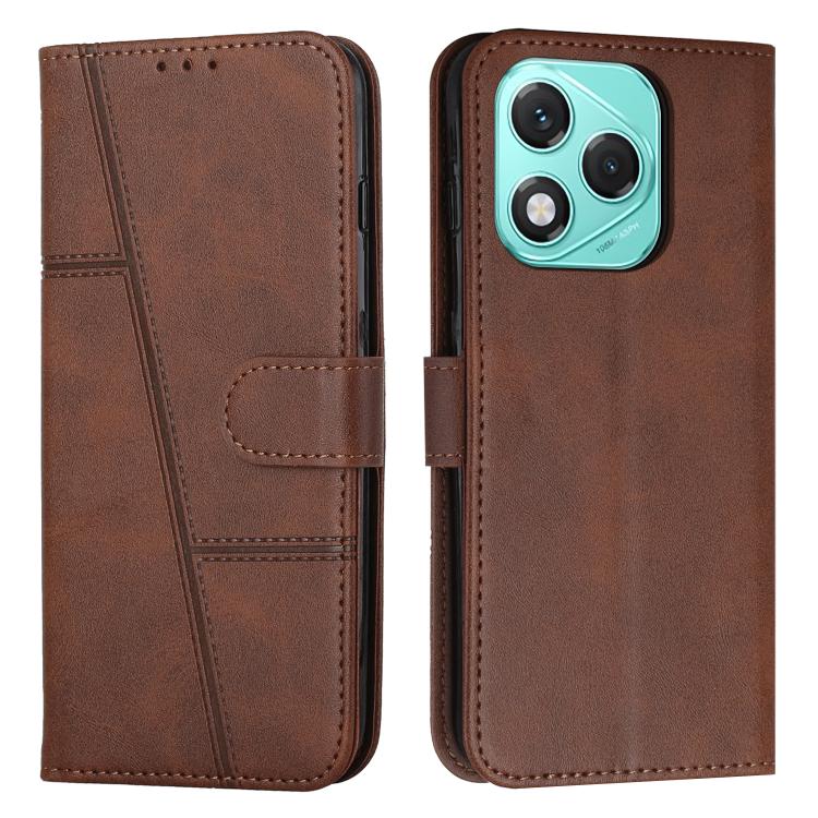 Levně STITCHED Peněženkový kryt pro Honor 400 Lite tmavě hnědý