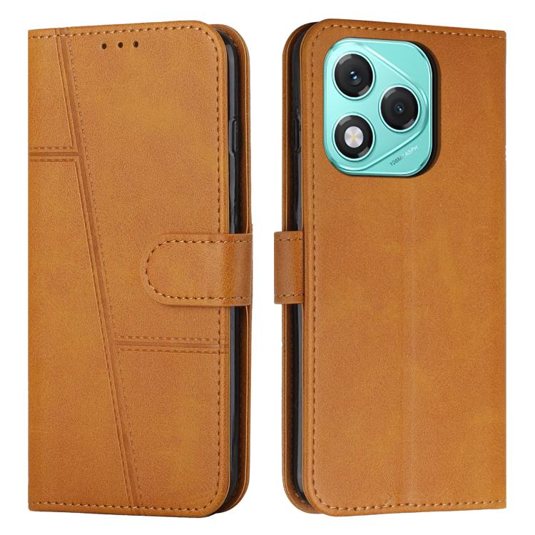 Levně STITCHED Peněženkový kryt pro Honor 400 Lite světle hnědý