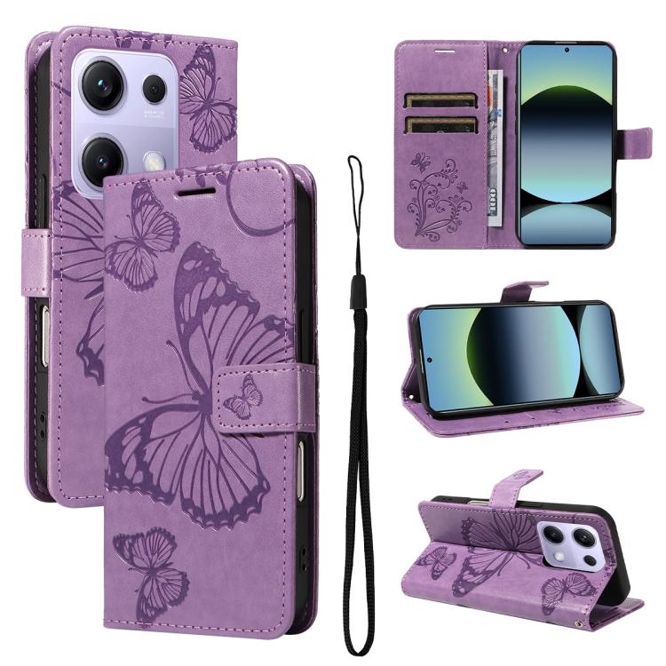 Levně ART BUTTERFLY Peněženkový obal pro Xiaomi Redmi Note 14S fialový