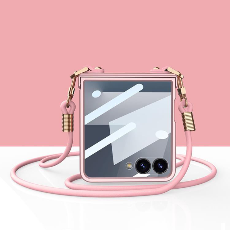Levně GKK CROSSBODY Ochranný kryt se šňůrkou Samsung Galaxy Z Flip7 5G růžový