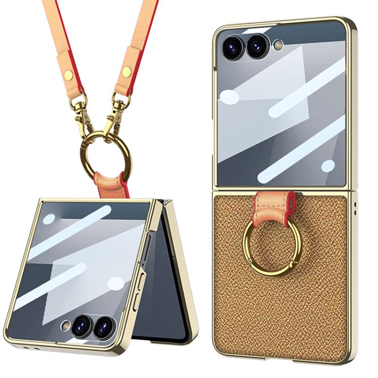 Levně GKK LANYARD Kryt s řemínkem Samsung Galaxy Z Flip7 5G žlutý