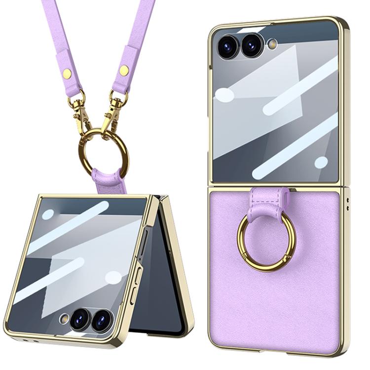 Levně GKK LANYARD Kryt s řemínkem Samsung Galaxy Z Flip7 5G fialový