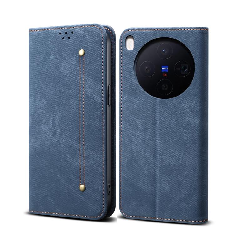 Levně DENIM Peněženkový kryt pro Vivo X300 modrý