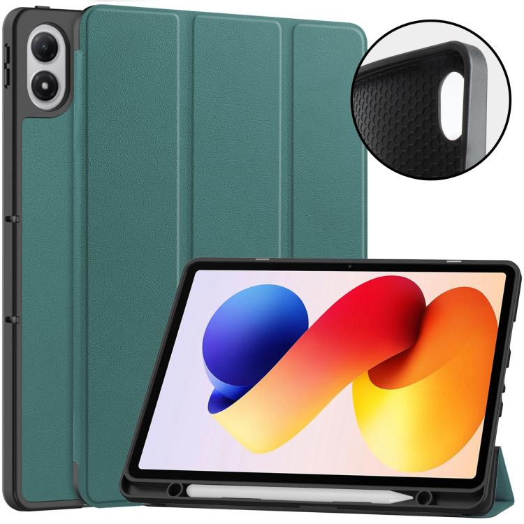 Levně LEATHER Zaklápěcí kryt pro Xiaomi Redmi Pad 2 Pro zelený