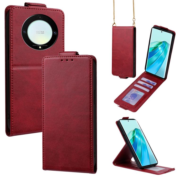 Levně VERTICAL FLIP Vyklápěcí pouzdro pro Honor Magic5 Lite 5G červené