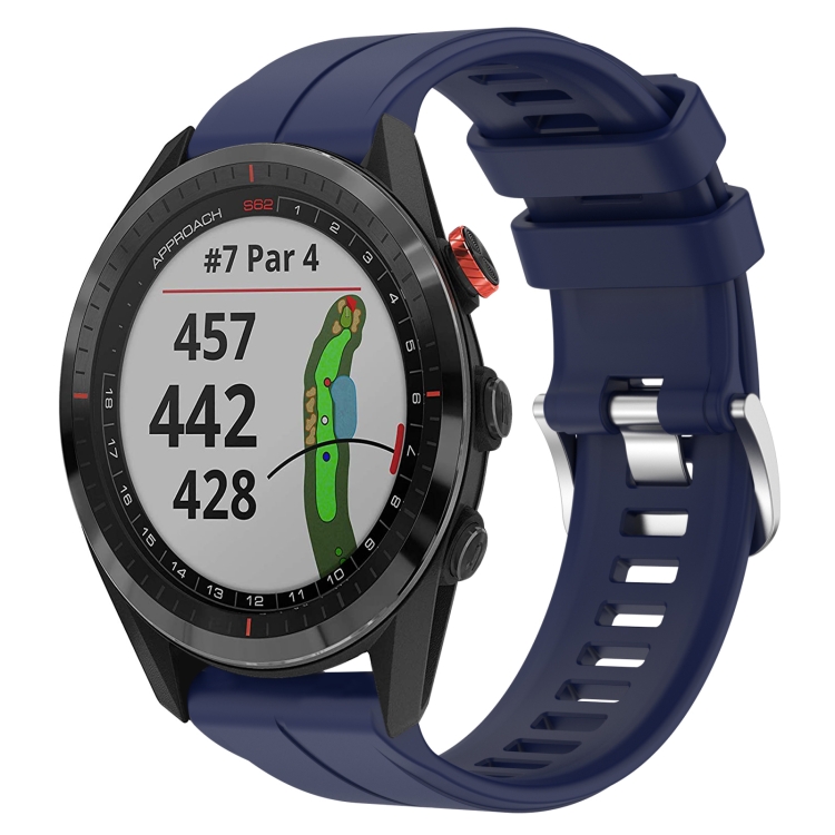 Levně SILICONE Vyměnitelný řemínek pro Garmin Approach S62 modrý