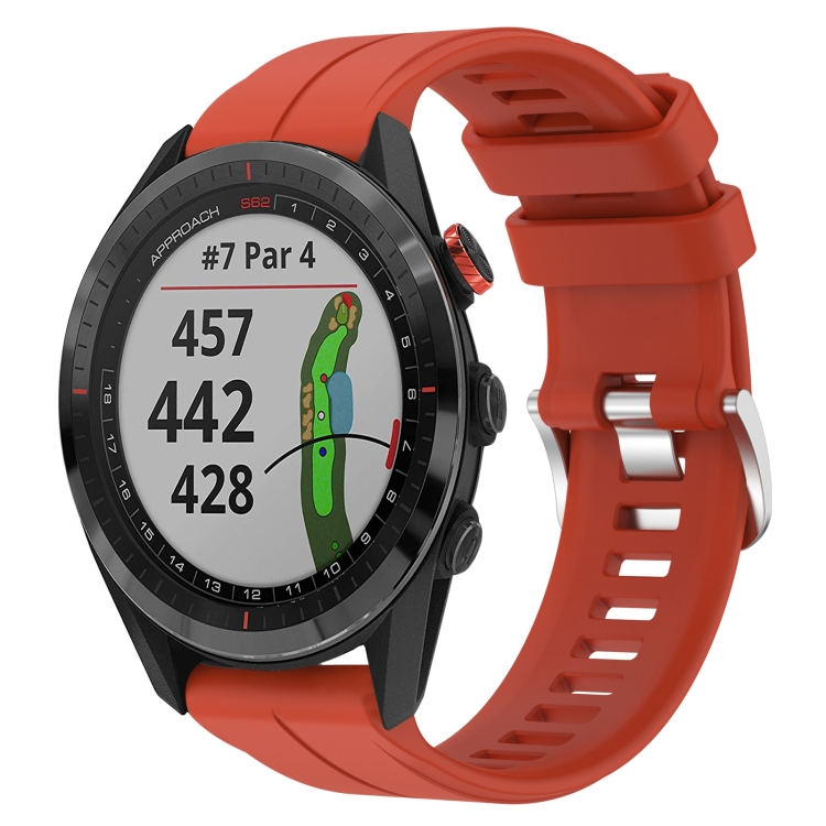 Levně SILICONE Vyměnitelný řemínek pro Garmin Approach S62 červený