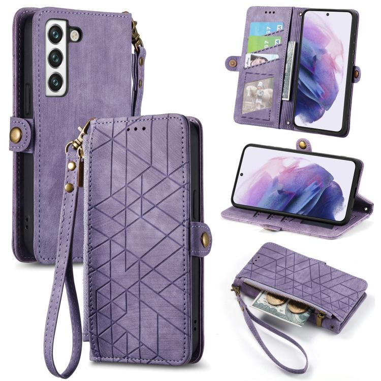 Levně GEOM Peněženkový obal pro Samsung Galaxy S21 5G fialový