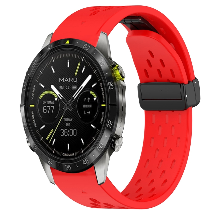 Levně AIRY Silikonový řemínek pro Garmin Epix Pro Gen 2 47mm červený