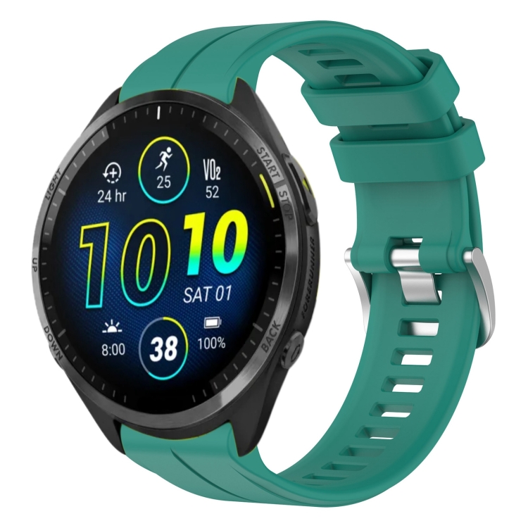 Levně SILICONE Vyměnitelný řemínek pro Garmin Forerunner 965 tmavě zelený