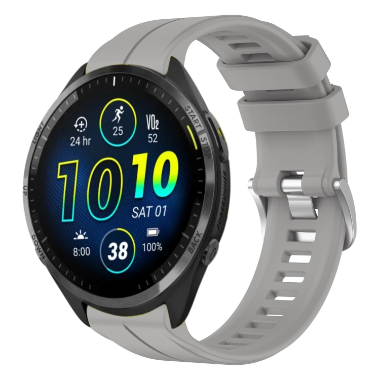 Levně SILICONE Vyměnitelný řemínek pro Garmin Forerunner 965 šedý