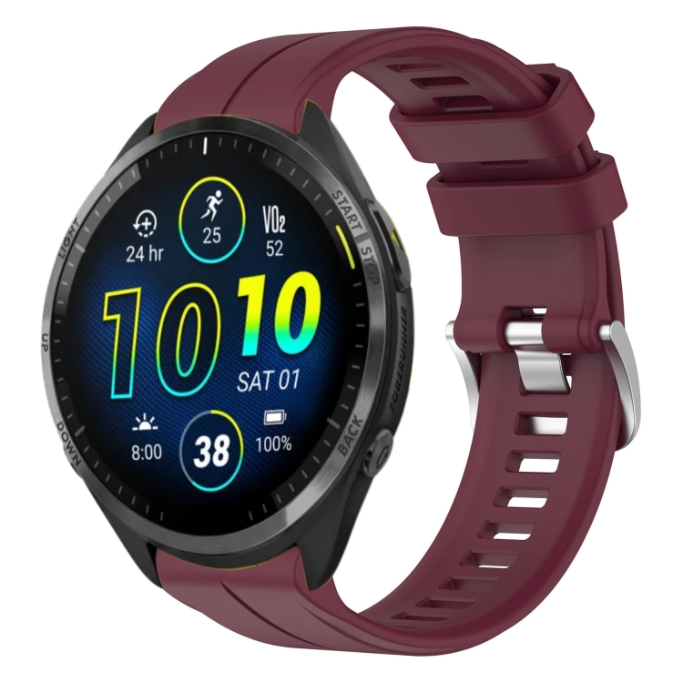 Levně SILICONE Vyměnitelný řemínek pro Garmin Forerunner 965 bordó