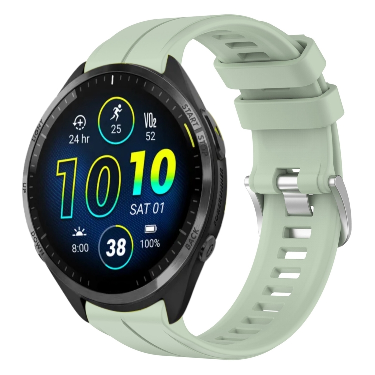 Levně SILICONE Vyměnitelný řemínek pro Garmin Forerunner 965 světle zelený