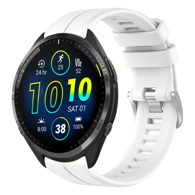 Levně SILICONE Vyměnitelný řemínek pro Garmin Forerunner 965 bílý