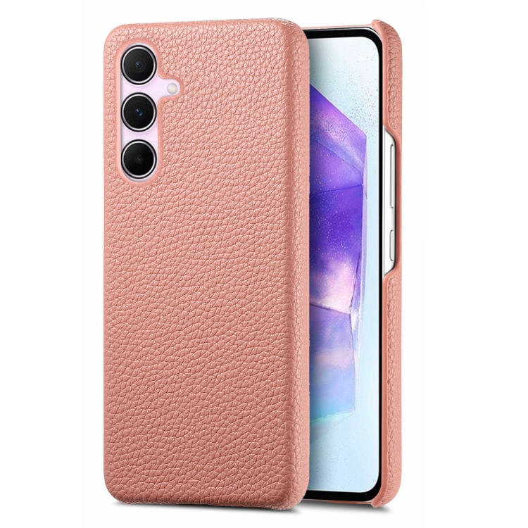 LEATHER CASE Ochranný kryt pro Samsung Galaxy A55 5G růžový