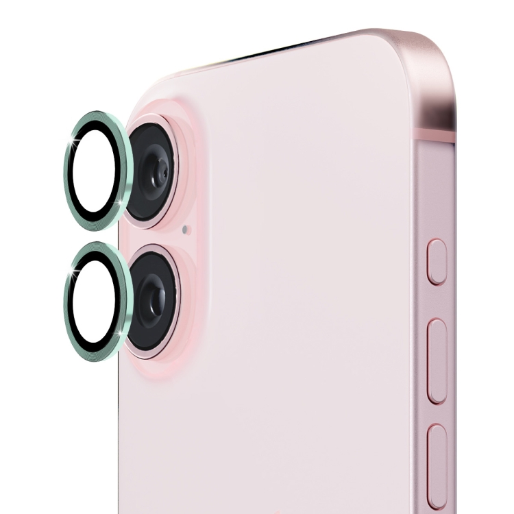 Levně ENKAY ALU Sklo pro fotoaparát Apple iPhone 16 / 16 Plus zelené
